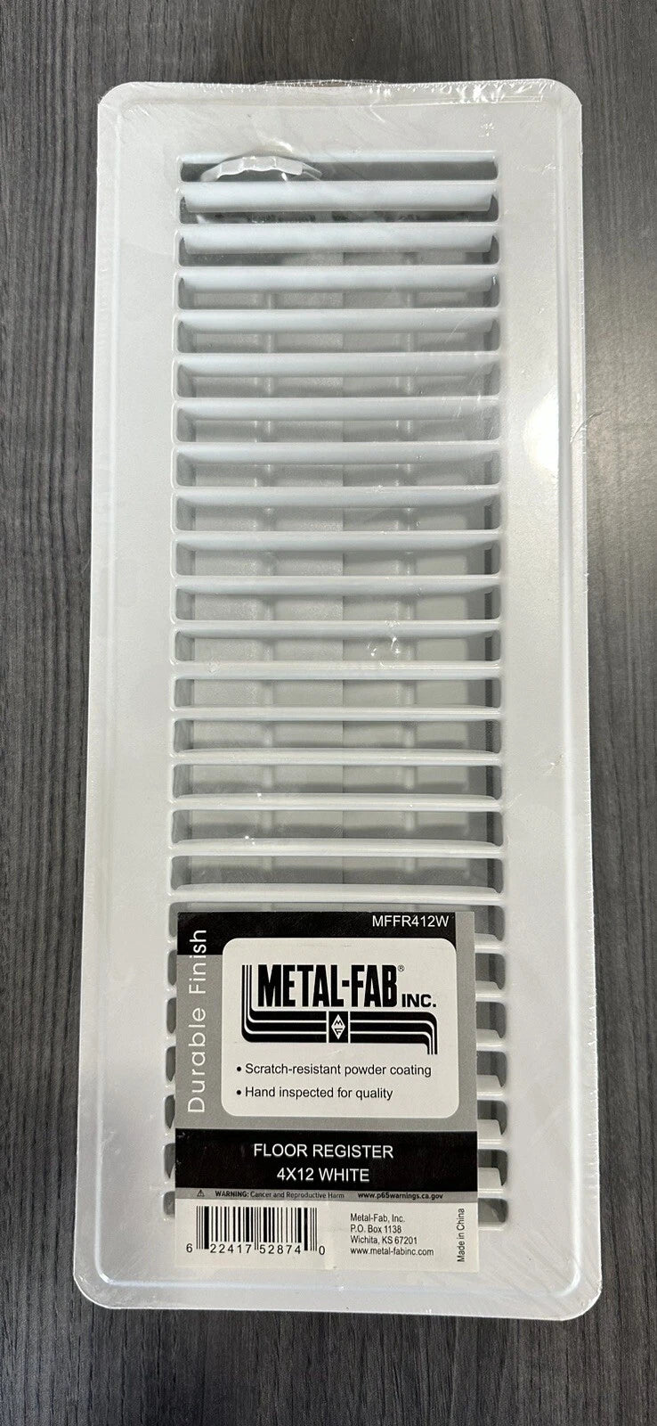 Metal Fab MFFR414W 4" x 14" Stamped Floor Register White - Houseboatparts.com