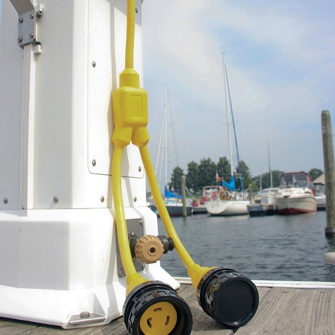 Marinco "Y" Shore Power Adapter 2 - 50A Boat to 50A Dock - Houseboatparts.com
