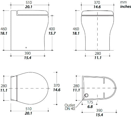 TECMA Silence Plus Double Button Flush Head (White, High) - Houseboatparts.com