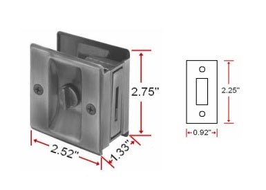 Pocket Door Pull & Lock (Oil - Rubbed Bronze) - Houseboatparts.com