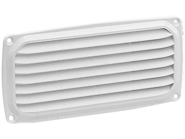 Rectangle Louvered Vent 4" x 8" (White) - Houseboatparts.com
