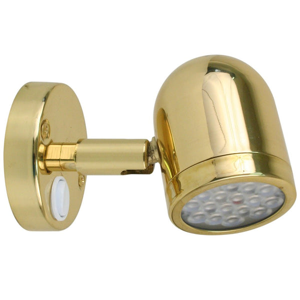 Scandvik LED Brass Reading Light - 10-30V [19052P] - Houseboatparts.com
