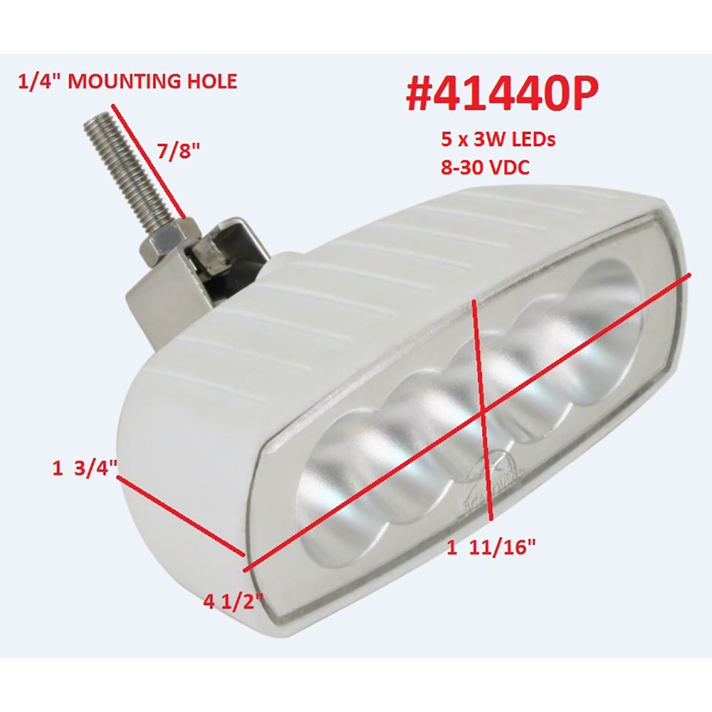 Scandvik Bracket Mount LED Spreader Light - White [41440P] - Houseboatparts.com