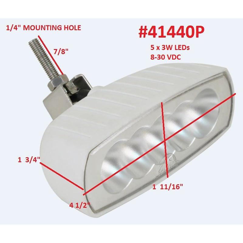 Scandvik Bracket Mount LED Spreader Light - White [41440P] - Houseboatparts.com