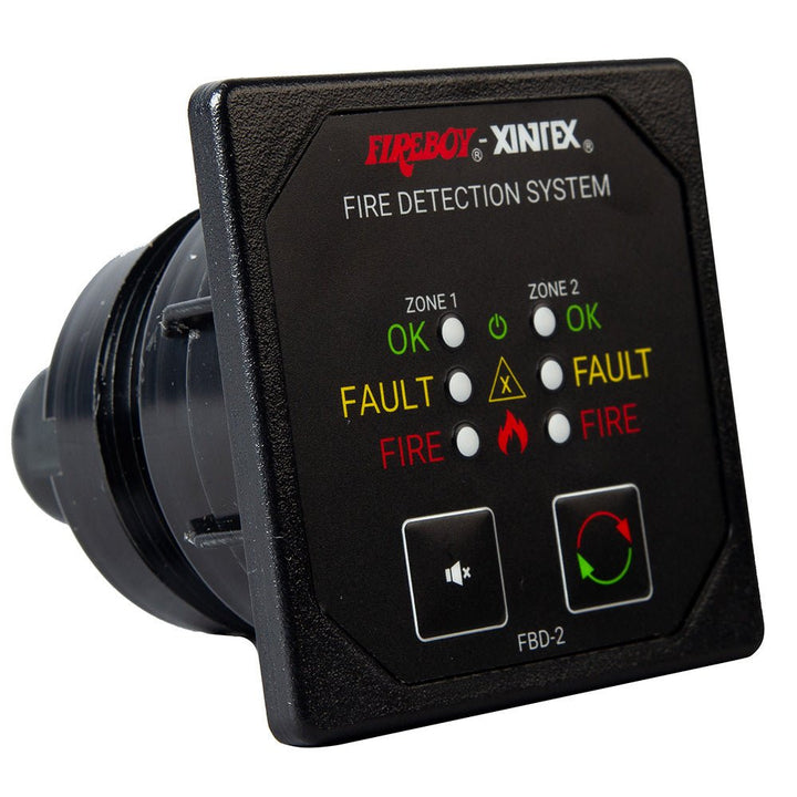 Fireboy-Xintex Two Zone Detection Alarm Panel - 2-5/8" Display - 12/24V DC [FBD-2-R] - Houseboatparts.com