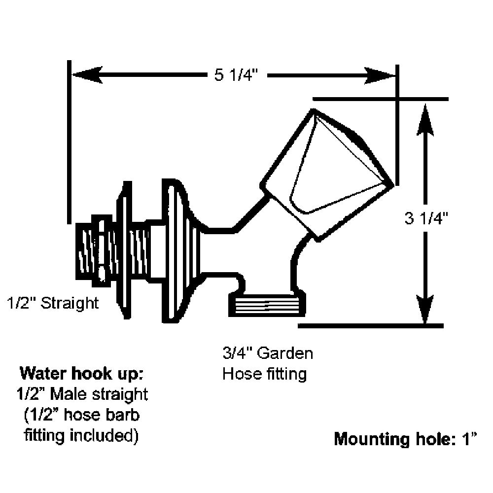 Scandvik SS Washdown Spigot [10187P] - Houseboatparts.com