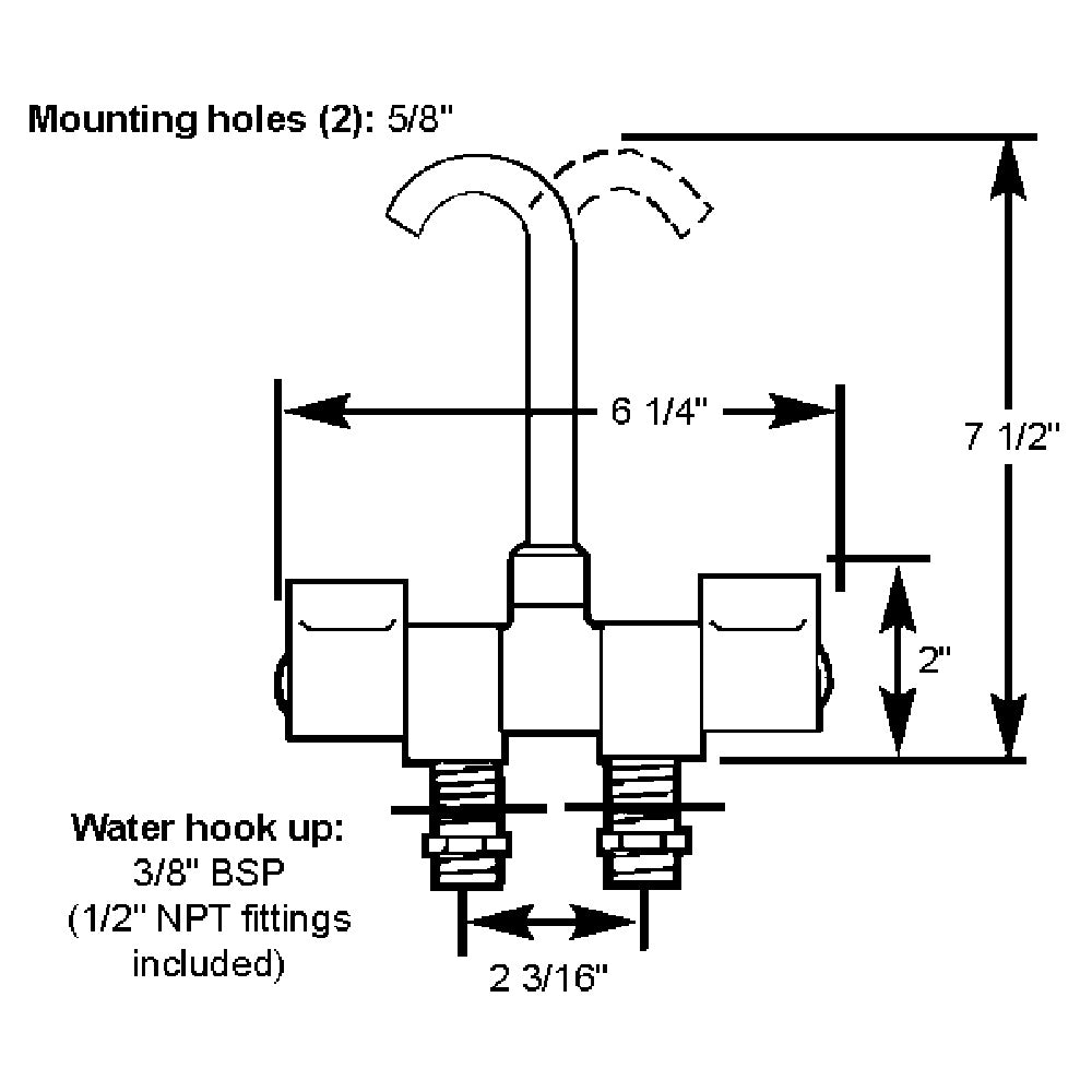 Scandvik Chrome Folding Spout Mixer [10474P] - Houseboatparts.com