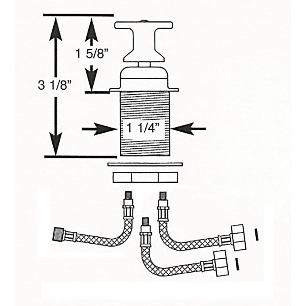 Scandvik T-Handle Shower Mixer Control [10617P] - Houseboatparts.com