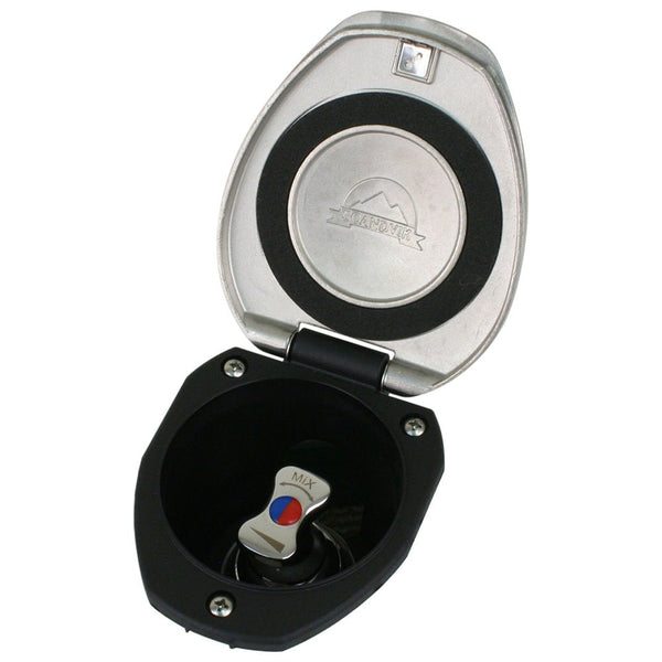 Scandvik Recessed T-Handle Mixing Valve - SS w/Black Cup [12127] - Houseboatparts.com