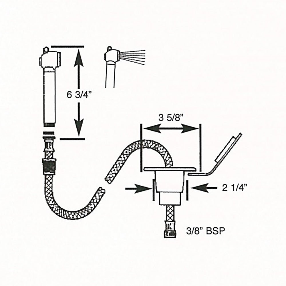 Scandvik Recessed Transom Shower w/6 Hose - White [10055P] - Houseboatparts.com