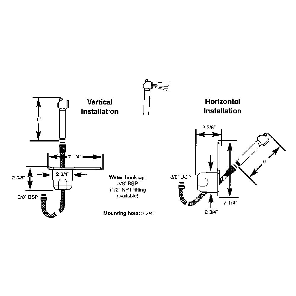 Scandvik Recessed Shower w/6 White Hose - Push-Button [12106P] - Houseboatparts.com