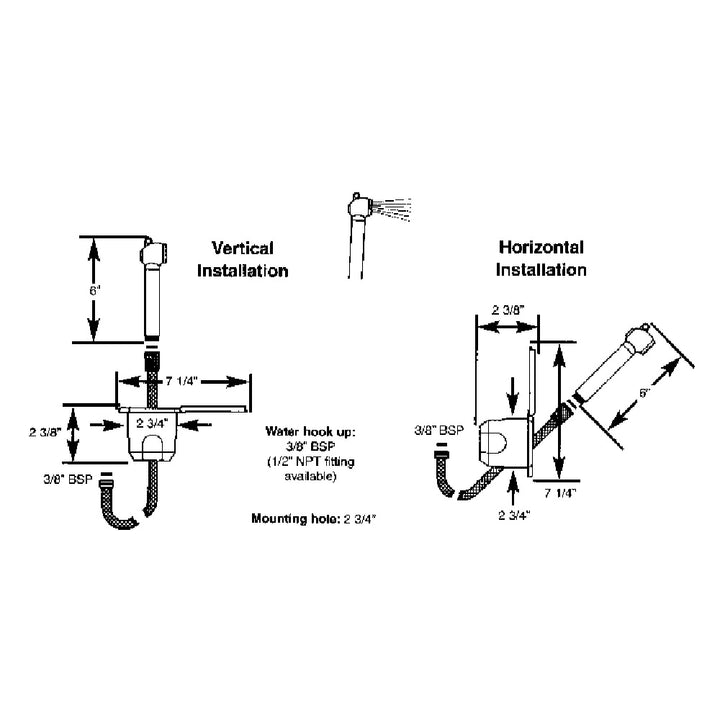 Scandvik Recessed Shower w/6 White Hose - Push-Button [12106P] - Houseboatparts.com