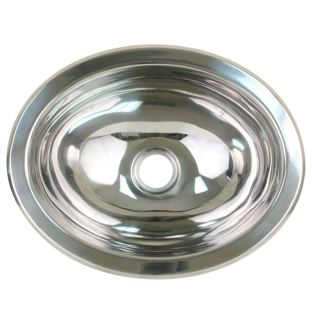 Scandvik Polished SS Oval Sink - 13.25" x 10.5" [10280] - Houseboatparts.com