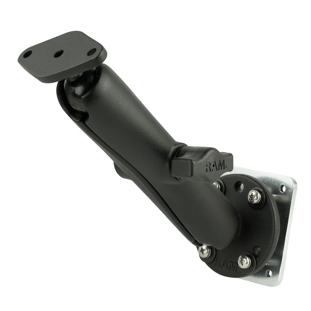 RAM Mount Double Ball Drill-Down Mount w/Diamond Plate Backer Plate [RAM-B-138U-C-INT3] - Houseboatparts.com