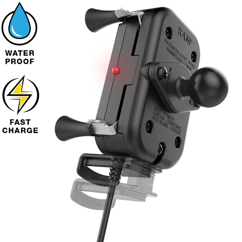 RAM Mount Tough-Charge 15W Waterproof Wireless Charging Holder w/Charger [RAM-HOL-UN12WB-V7M-1] - Houseboatparts.com