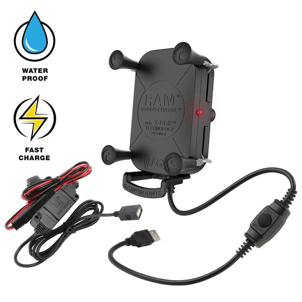 RAM Mount Tough-Charge 15W Waterproof Wireless Charging Holder w/Charger [RAM-HOL-UN12WB-V7M-1] - Houseboatparts.com