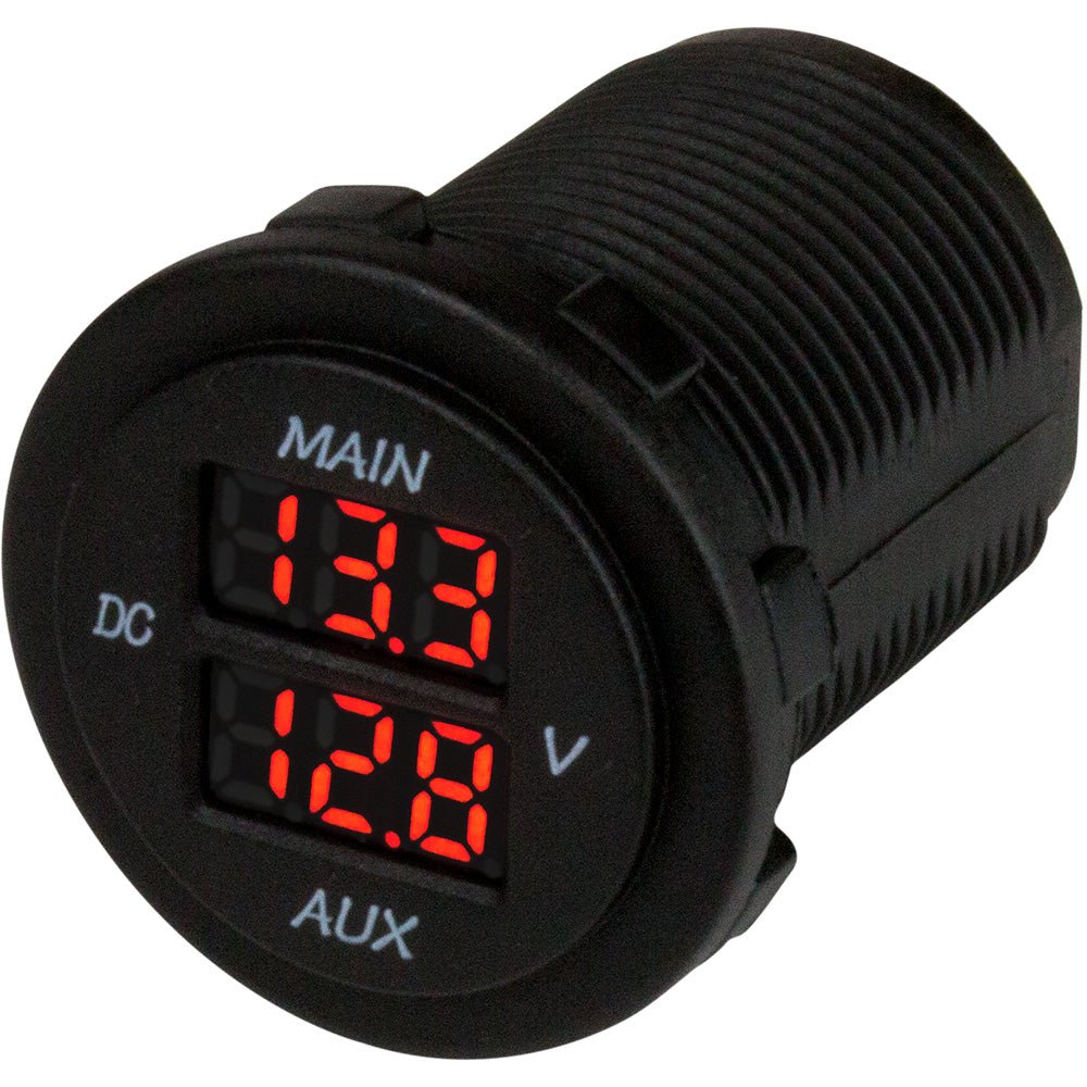 Sea-Dog Round Voltage Meter 5V-15VDC w/Rainbow Dial [421616-1] - Houseboatparts.com