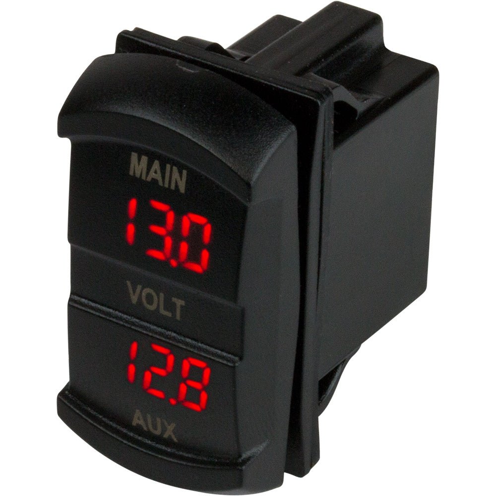 Sea-Dog Dual Volt Meter Rock Switch 10V-48VDC [421636-1] - Houseboatparts.com