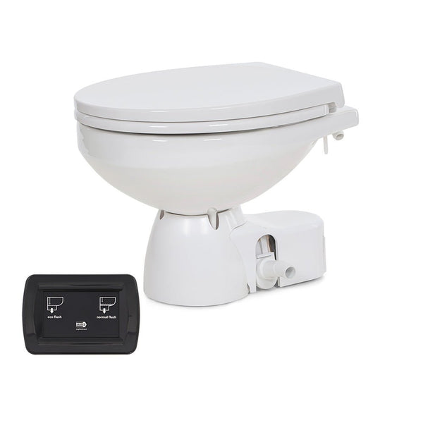 Jabsco Quiet Flush E2 Fresh Water Toilet Regular Bowl - 12V Soft Close Lid [38045-4192RSP] - Houseboatparts.com