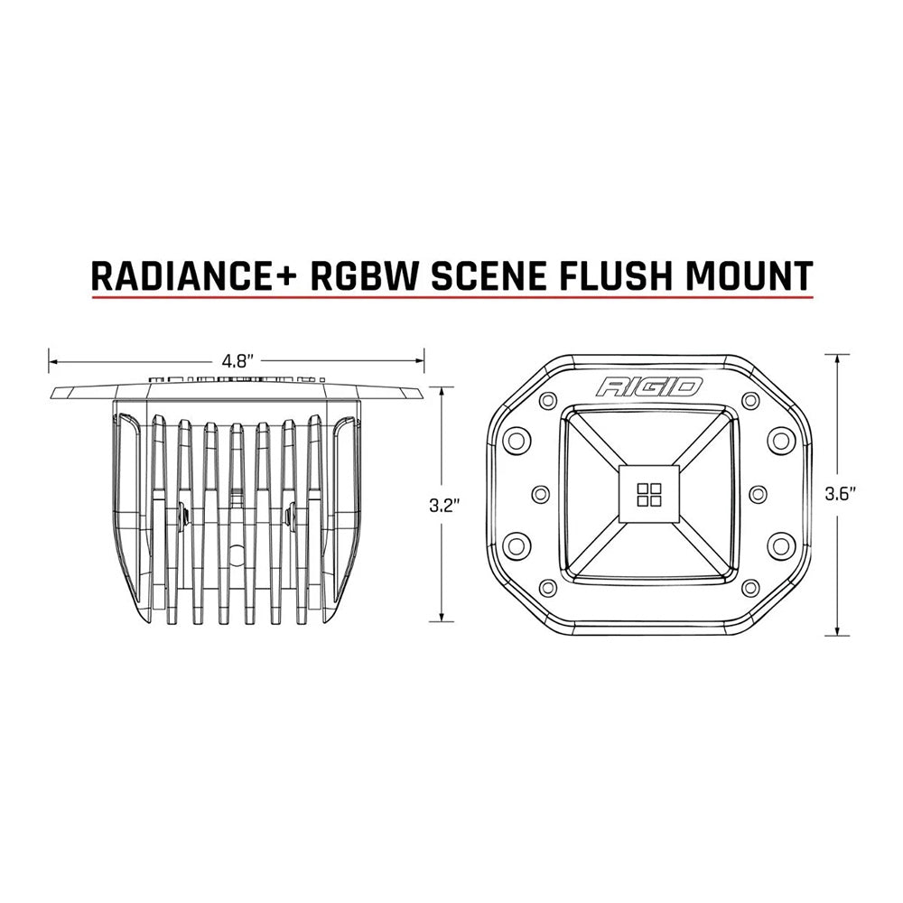 RIGID Industries Radiance Scene - RGBW - Flush Mount - Pair [682153] - Houseboatparts.com