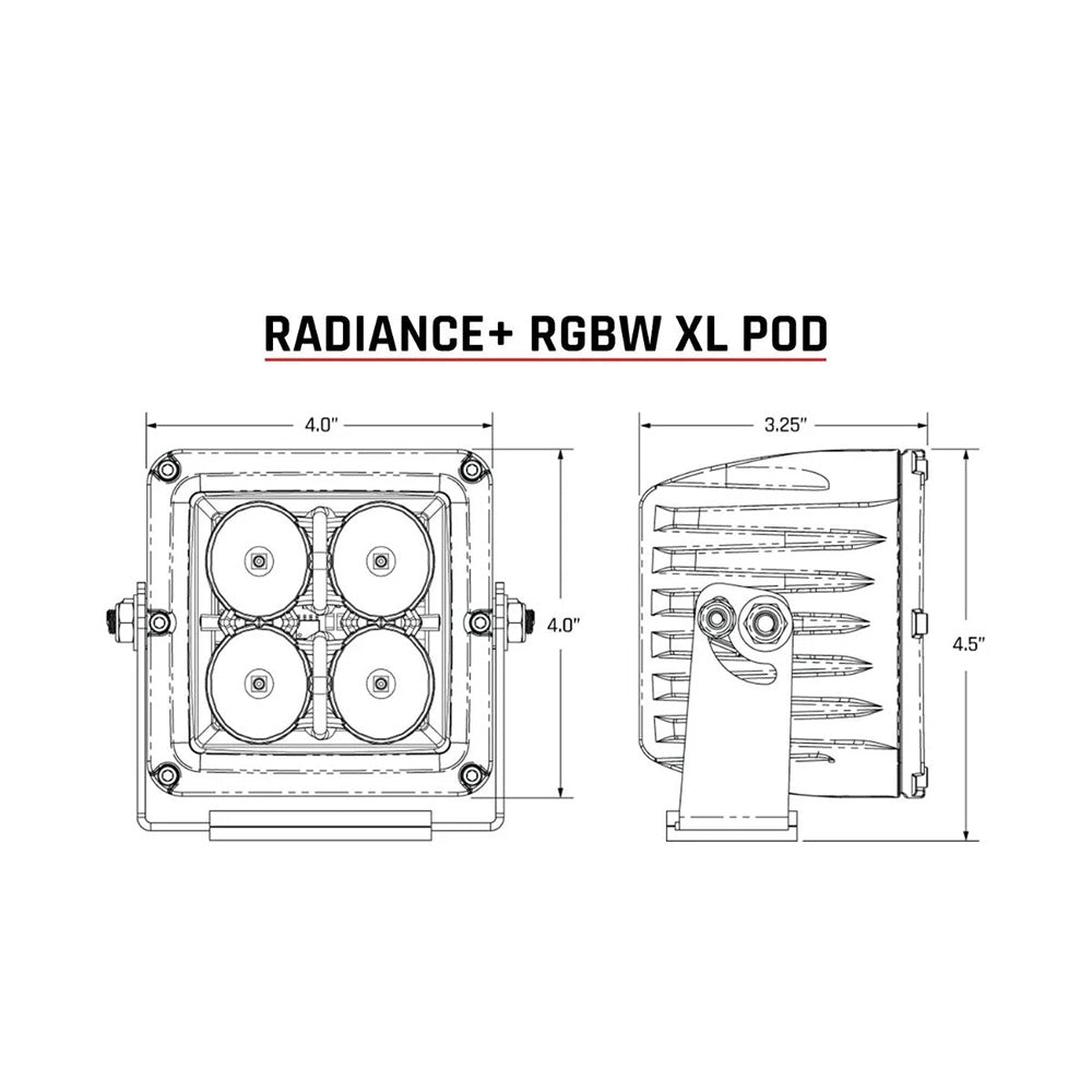 RIGID Industries XL Radiance + Light Pod - RGBW - Pair [322053] - Houseboatparts.com