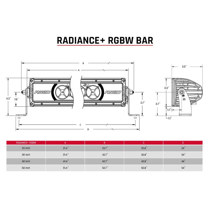 RIGID Industries Radiance + 20" Light Bar - RGBW [220053] - Houseboatparts.com