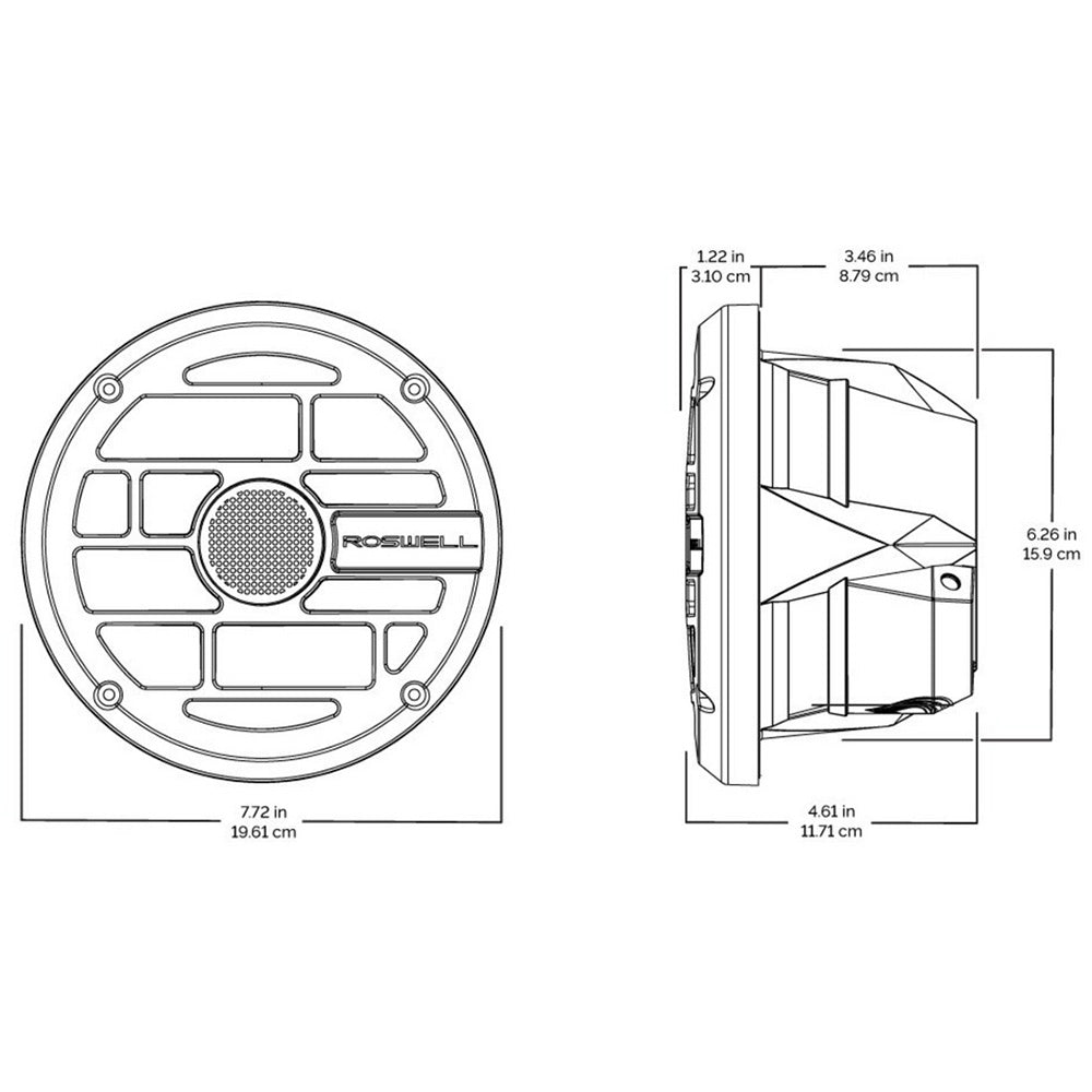 Roswell R Series 6.5 Marine Speakers - Anthracite Grille - 60W RMS 120W Peak Power [C920 - 1902] - Houseboatparts.com