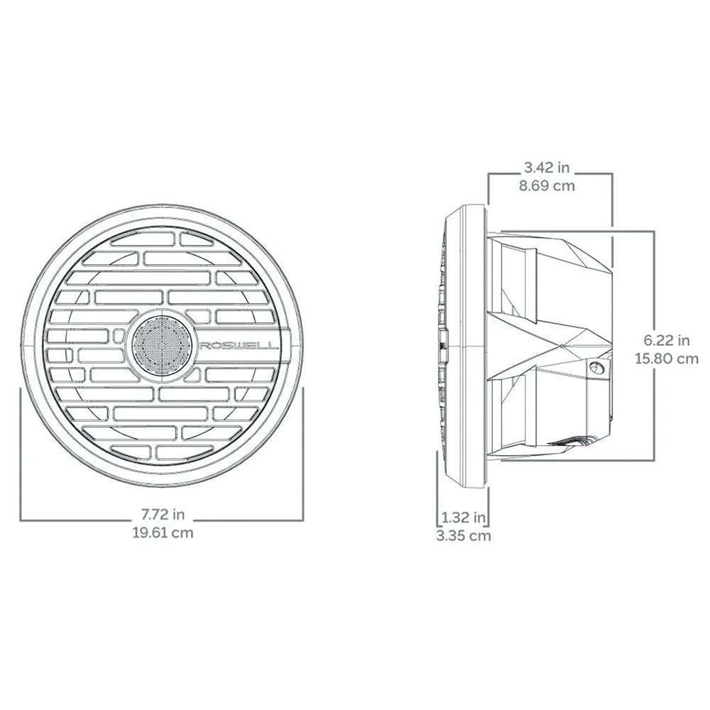Roswell R1 7.7 Marine Speakers - White - 90W RMS 180W Peak Power [C920 - 21140] - Houseboatparts.com