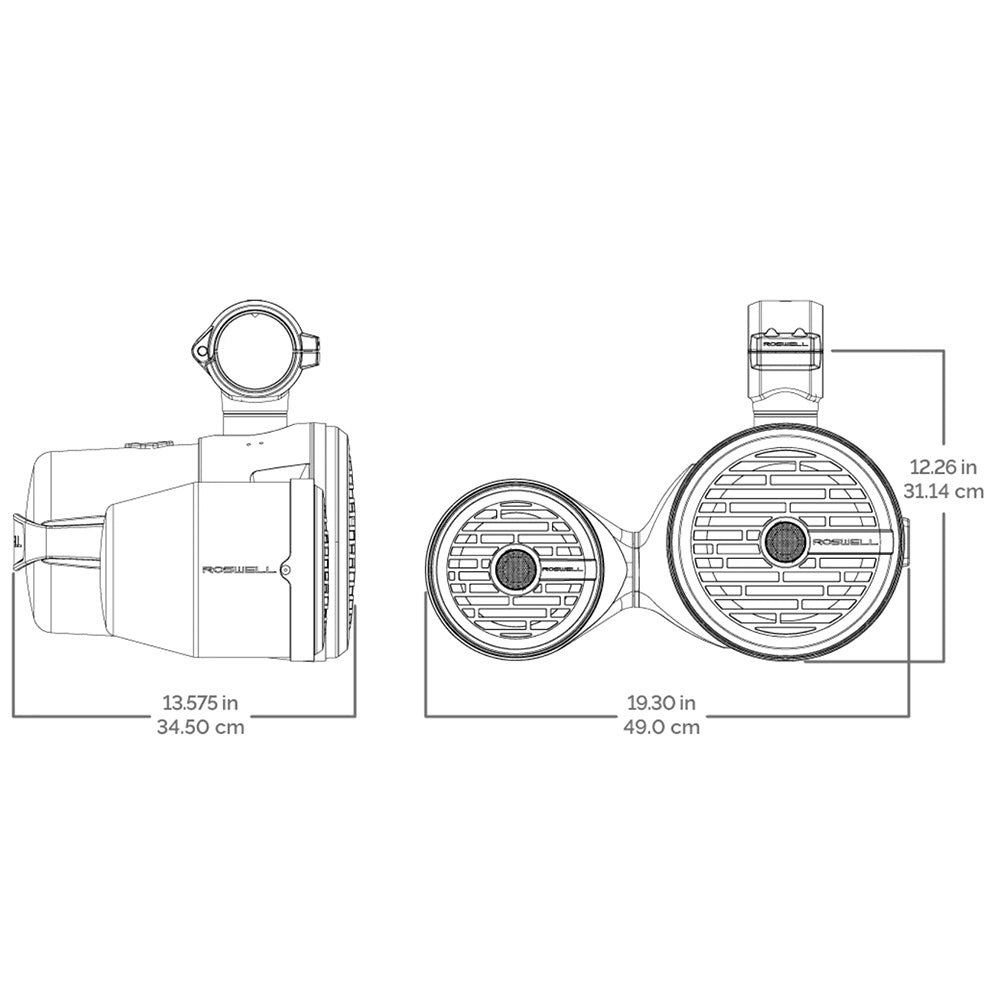 Roswell R1 8" x 6.5" Vamp Spin Tower Speakers - Black - 160W RMS 320W Peak Power [C920 - 1823] - Houseboatparts.com