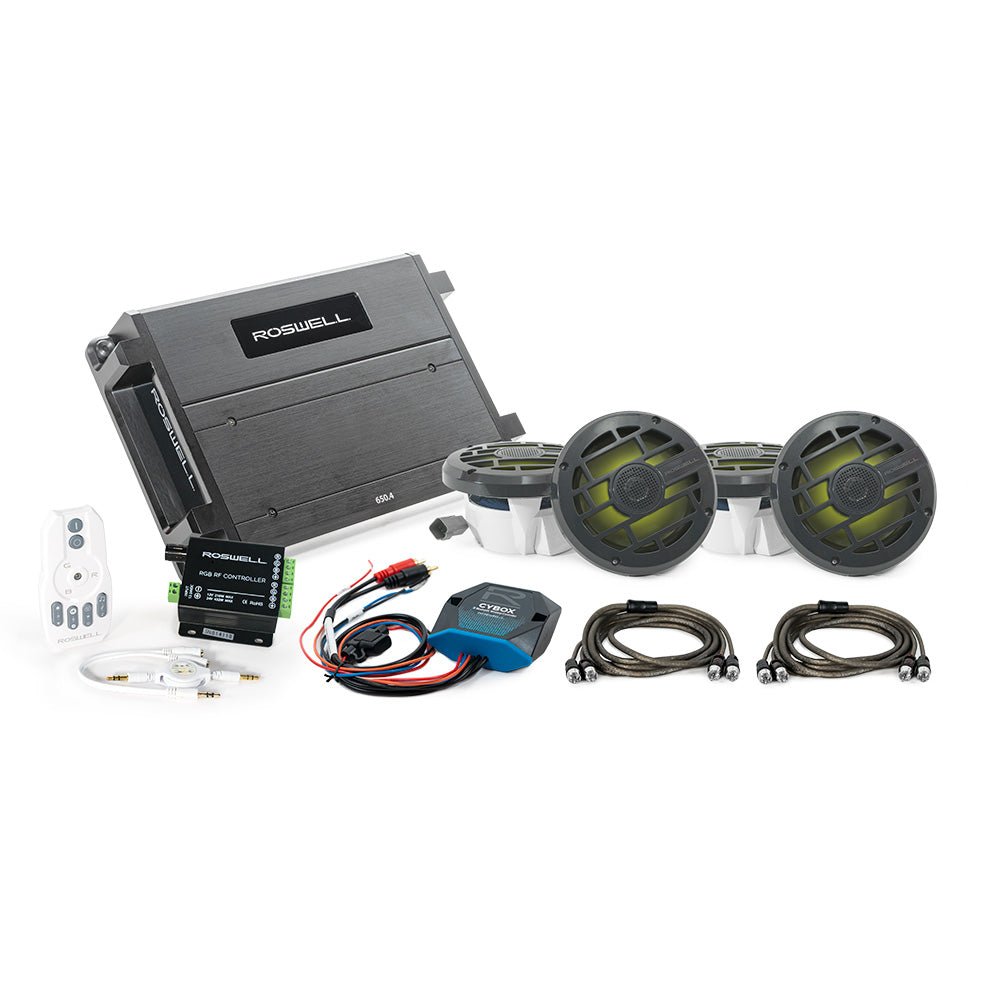 Roswell R 6.5" Marine Audio Package w/RGB Remote Controller - Anthracite Grill [C920 - 2553] - Houseboatparts.com