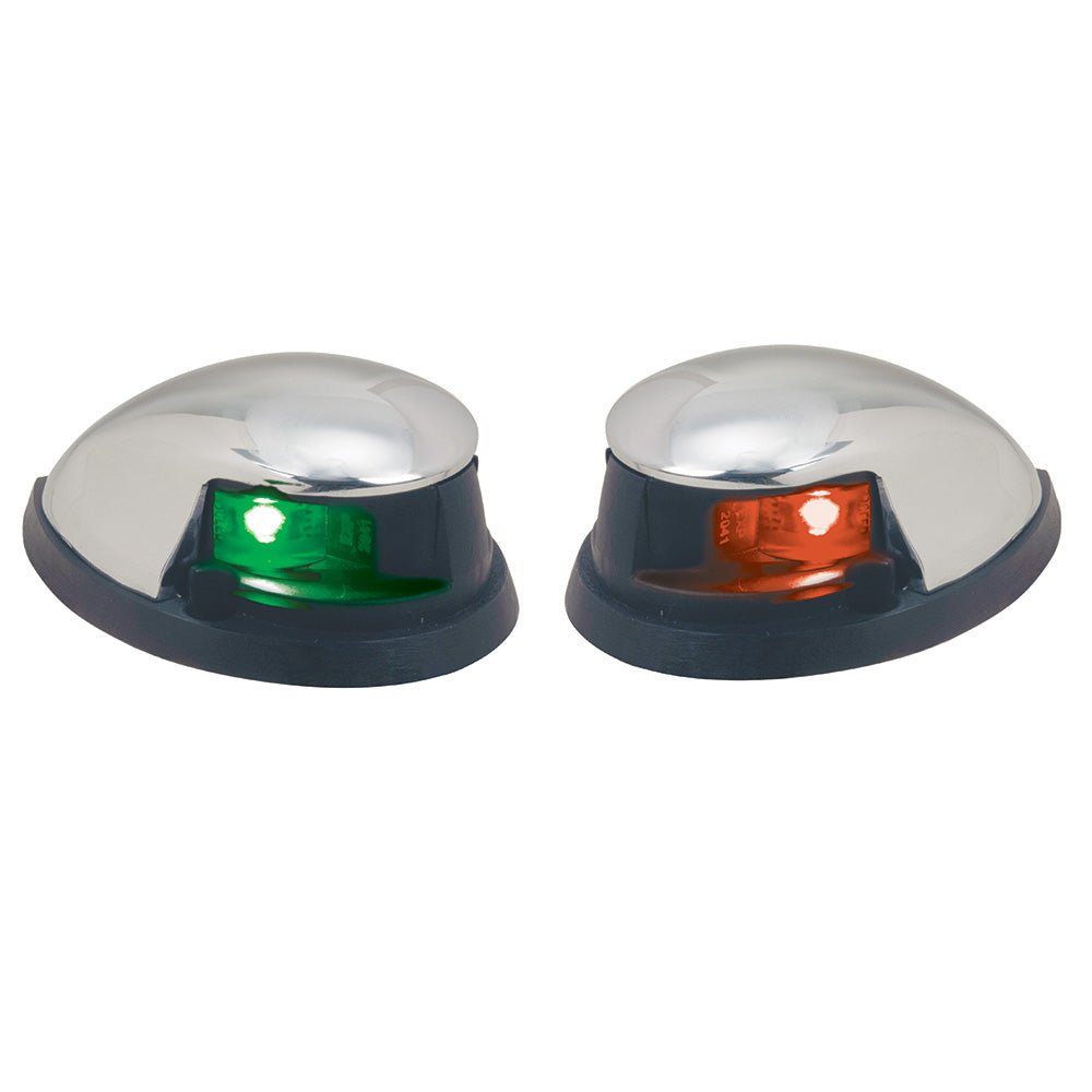 Perko Red/Green Horizontal Mount Side Lights - Pair - Chrome Plated Zinc [0648DP0CHR] - Houseboatparts.com