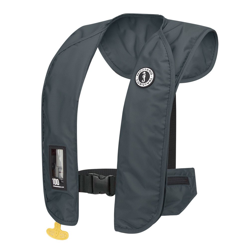 Mustang MIT 100 Convertible Inflatable PFD - Admiral Grey [MD2030-191-0-202] - Houseboatparts.com