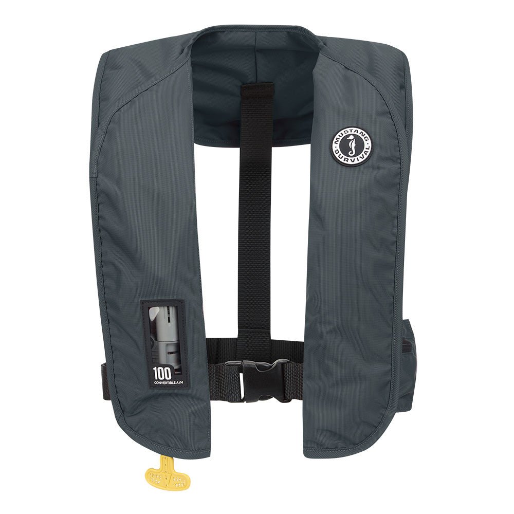 Mustang MIT 100 Convertible Inflatable PFD - Admiral Grey [MD2030-191-0-202] - Houseboatparts.com