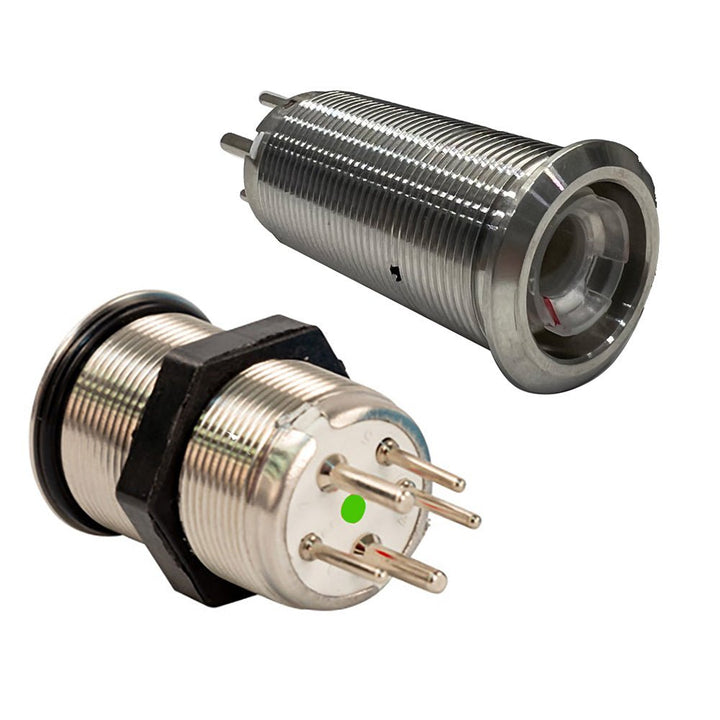Bluewater 22mm Inrush Push Button Switch Momentary - Blue/Red LED - Switch Body Only [9059 - 2113] - Houseboatparts.com