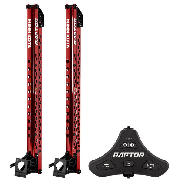 Minn Kota Raptor Bundle Pair - 10' Red Shallow Water Anchors w/Active Anchoring Footswitch Included [1810632/PAIR] - Houseboatparts.com