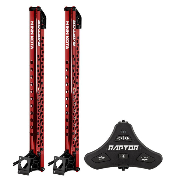 Minn Kota Raptor Bundle Pair - 8' Red Shallow Water Anchors w/Active Anchoring Footswitch Included [1810622/PAIR] - Houseboatparts.com