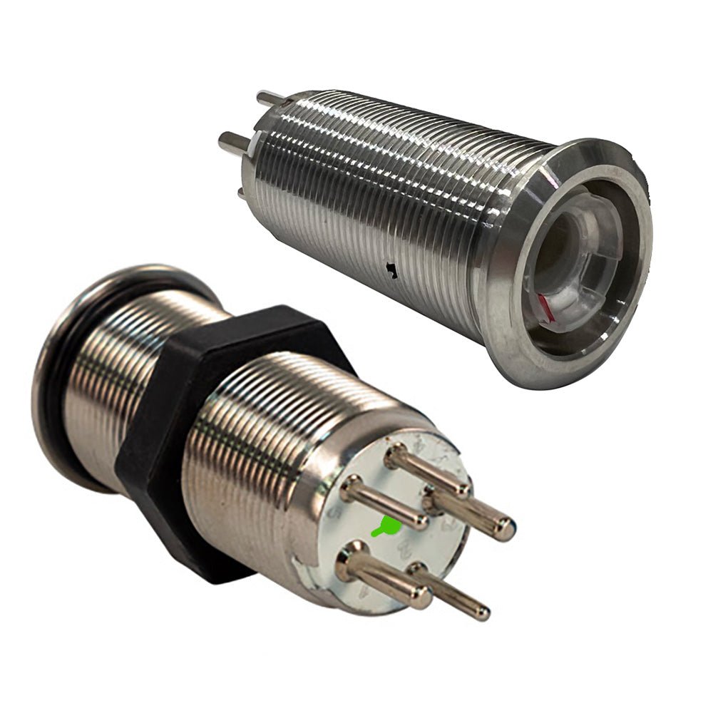 Bluewater 19mm Inrush Push Button Switch Momentary Off(On)(On) - Blue/Red/Green LED - Switch Body Only [9057 - 2123] - Houseboatparts.com