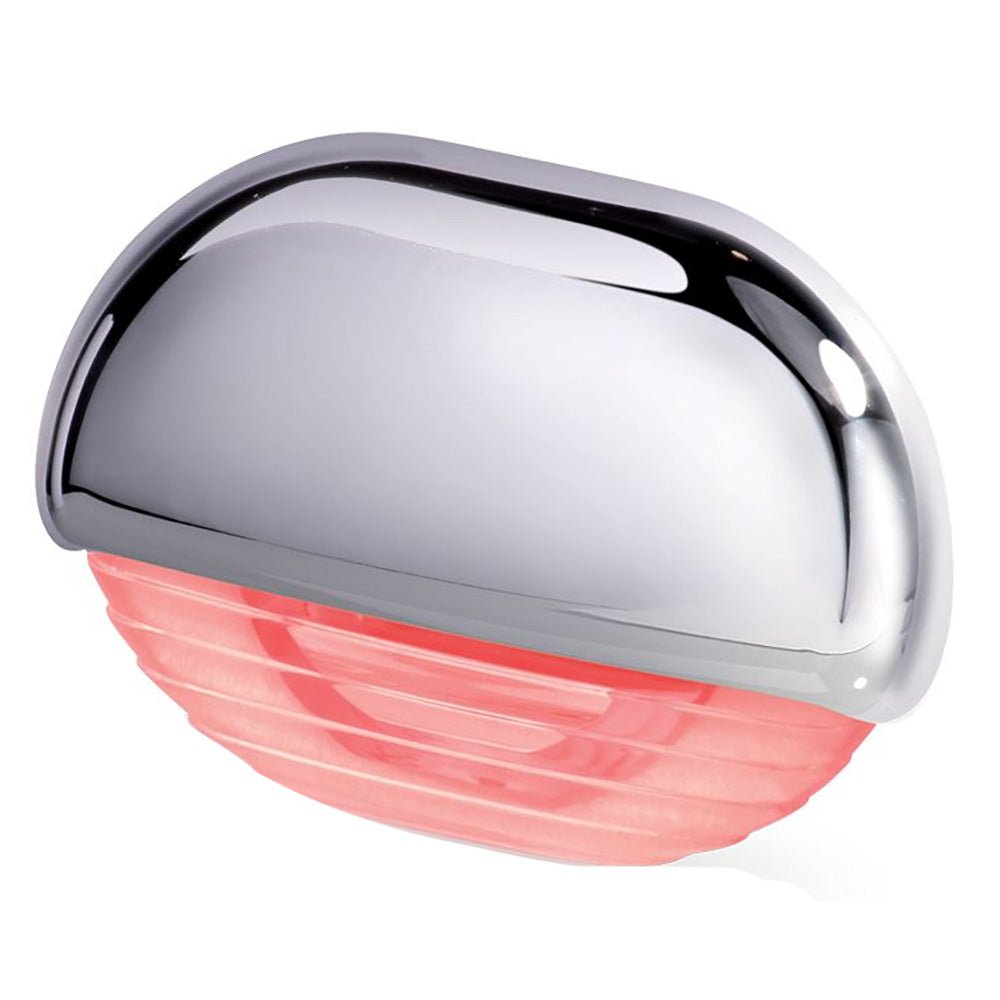 Hella Marine Easy Fit Step Lamp - Red w/Chrome Cap [958126201] - Houseboatparts.com