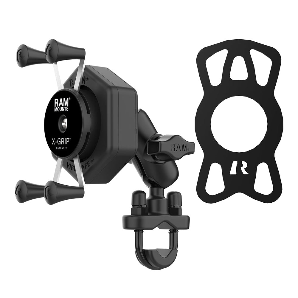 RAM Mount RAM X-Grip Phone Mount w/Vibe-Safe  U-Bolt Base - Short [RAM-B-149Z-A-UN7-462]