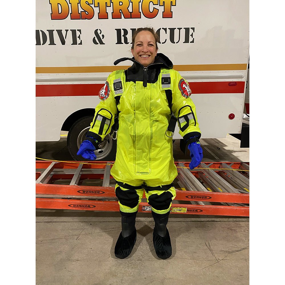 First Watch RS-1005 Ice Rescue Suit - Hi-Vis Yellow - S/M (Built to Fit 46-58) [RS-1005-HV-M] - Houseboatparts.com