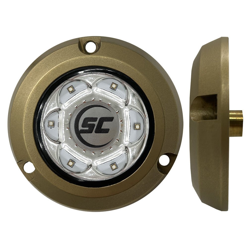 Shadow-Caster SC2 Series Bronze Surface Mount Underwater Light - Great White [SC2-GW-BZSM] - Houseboatparts.com