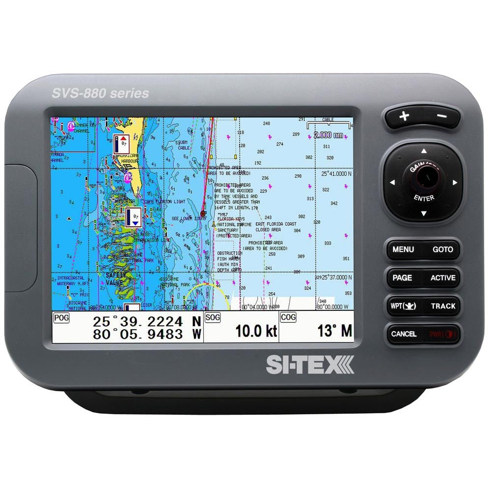 SI-TEX GPS Chart-Dual Frequency 600W Sonar System - 8 Color LCD w/Internal GPS Antenna C-MAP 4D Card [SVS-880CF+] - Houseboatparts.com