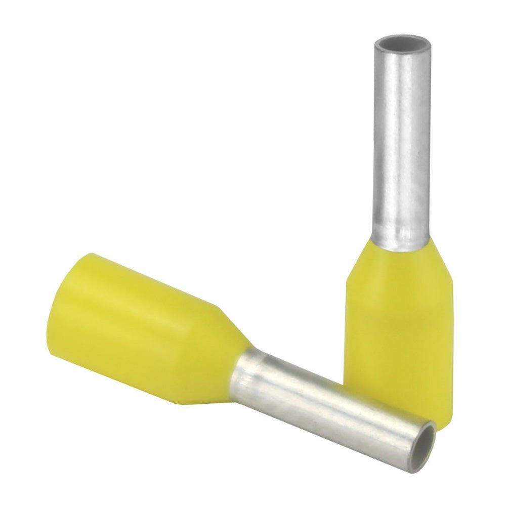 Pacer Yellow 18 AWG Wire Ferrule - 6mm Length - 25 Pack [TFRL18-6MM-25] - Houseboatparts.com