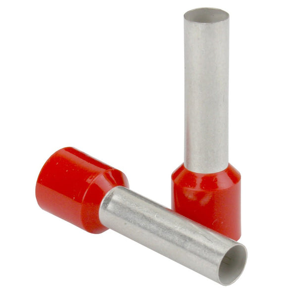Pacer Red 16 AWG Wire Ferrule - 8mm Length - 25 Pack [TFRL16-8MM-25] - Houseboatparts.com