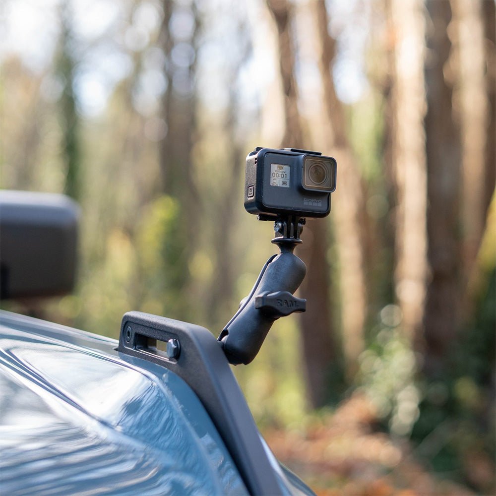 RAM Mount RAM Tough-Ball f/Bronco Hood Tie-Down w/Action Camera Adapter [RAP-B-379-252062-2SLW-A-GOP1U] - Houseboatparts.com