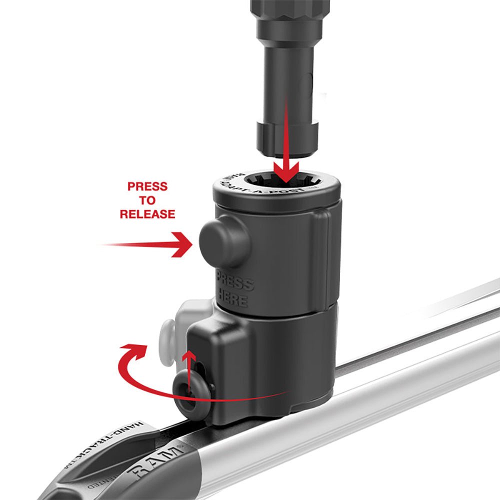 RAM Mount RAM Tube Jr. Holder w/Universal Adapt-A-Post Track Base - 6" Post [RAP-390-AAPUTU] - Houseboatparts.com