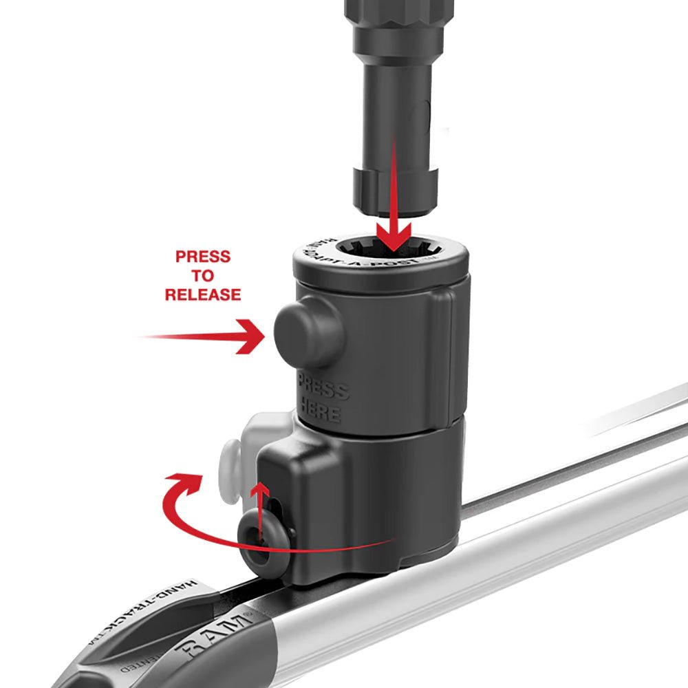 RAM Mount RAM Tube Jr. Holder w/Universal Adapt-A-Post Track Base - 4" Post [RAP-390-SAAPUTU] - Houseboatparts.com