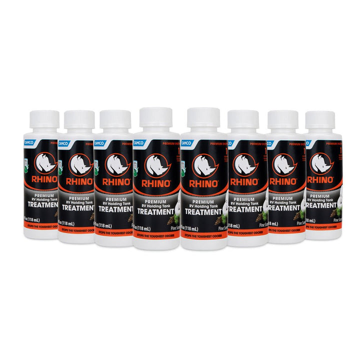 Camco Rhino Premium RV Holding Tank Treatment - 8 Single 4oz Bottles [41511] - Houseboatparts.com