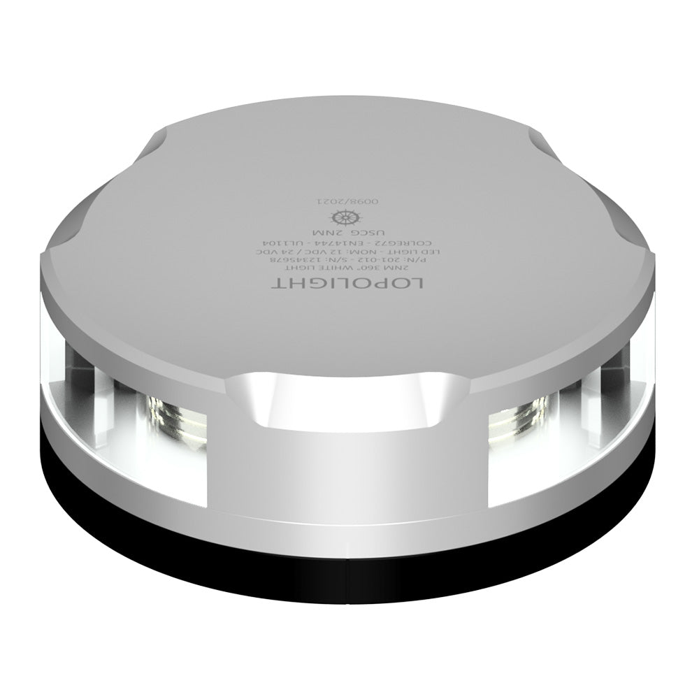 Lopolight Masthead/360-Degree Light - 2NM - Silver Housing w/FB Base [201-020-FB] - Houseboatparts.com