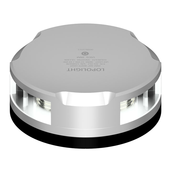 Lopolight Masthead/360-Degree Light - 2NM - Silver Housing w/FB Base [201-020-FB] - Houseboatparts.com